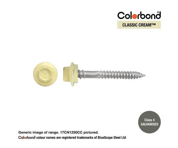 Type 17 Painted Galvanised Screw Cream Classic